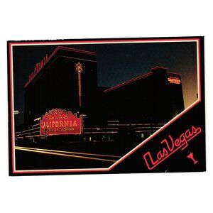 Vintage Postcard California Hotel Casino Las Vegas Night Lights Ogden Street
